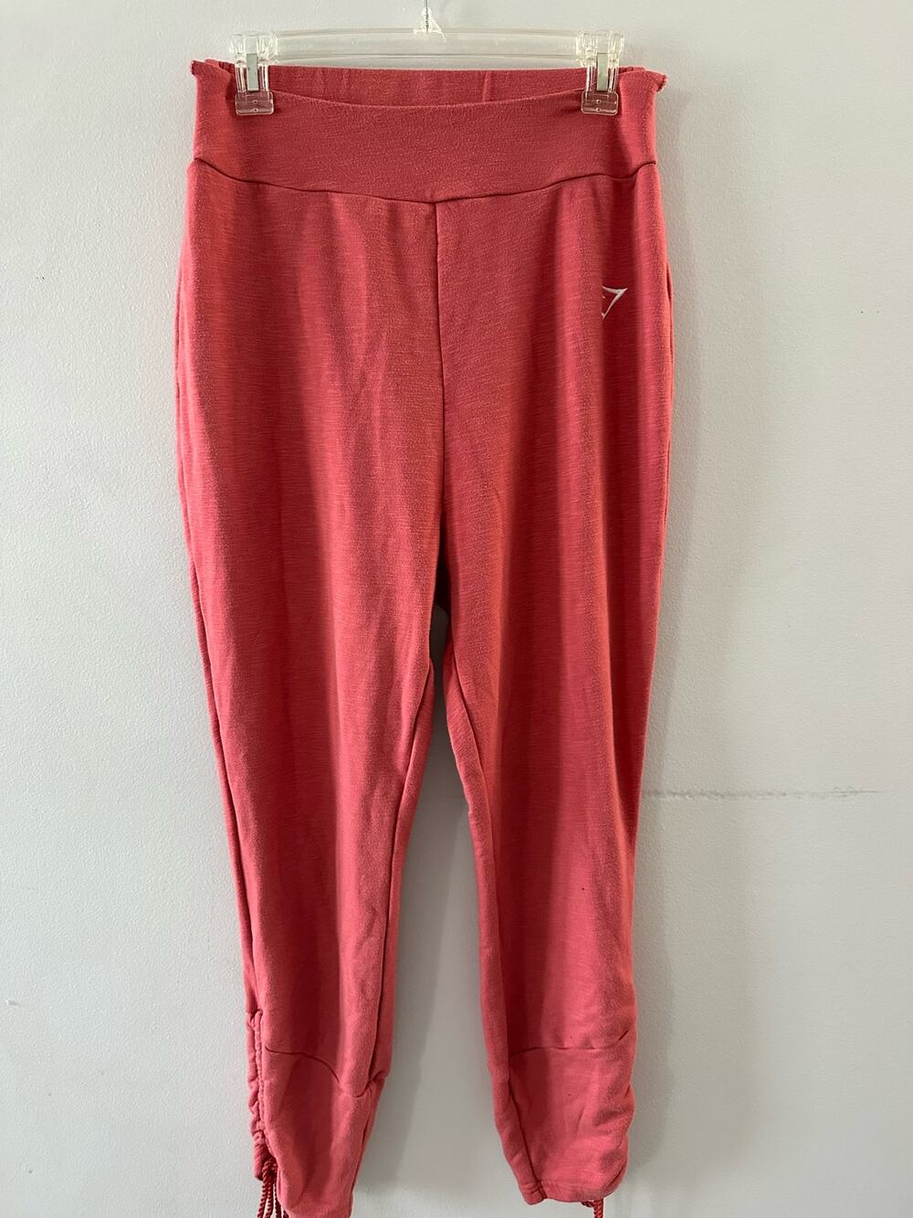 Gymshark Pants Women's Large Joggers Moroccan Red Slim Fit Ruched Athleisure